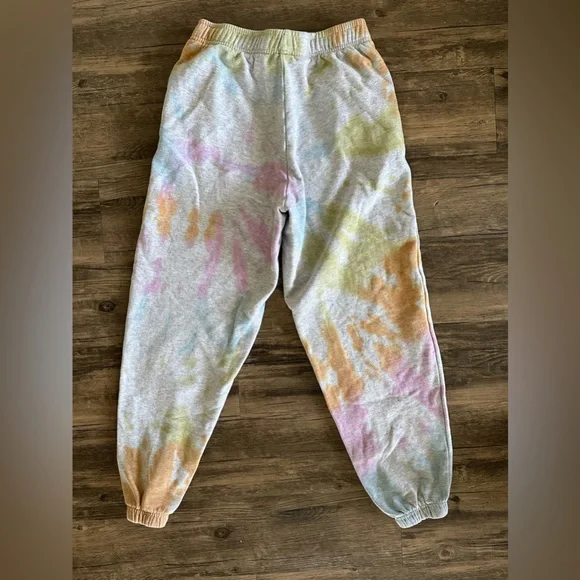 PACSUN PAC SUN Trippy Tie Dye Rainbow Sweat Pants Sweatpants | XS | Gray - Picture 6 of 8